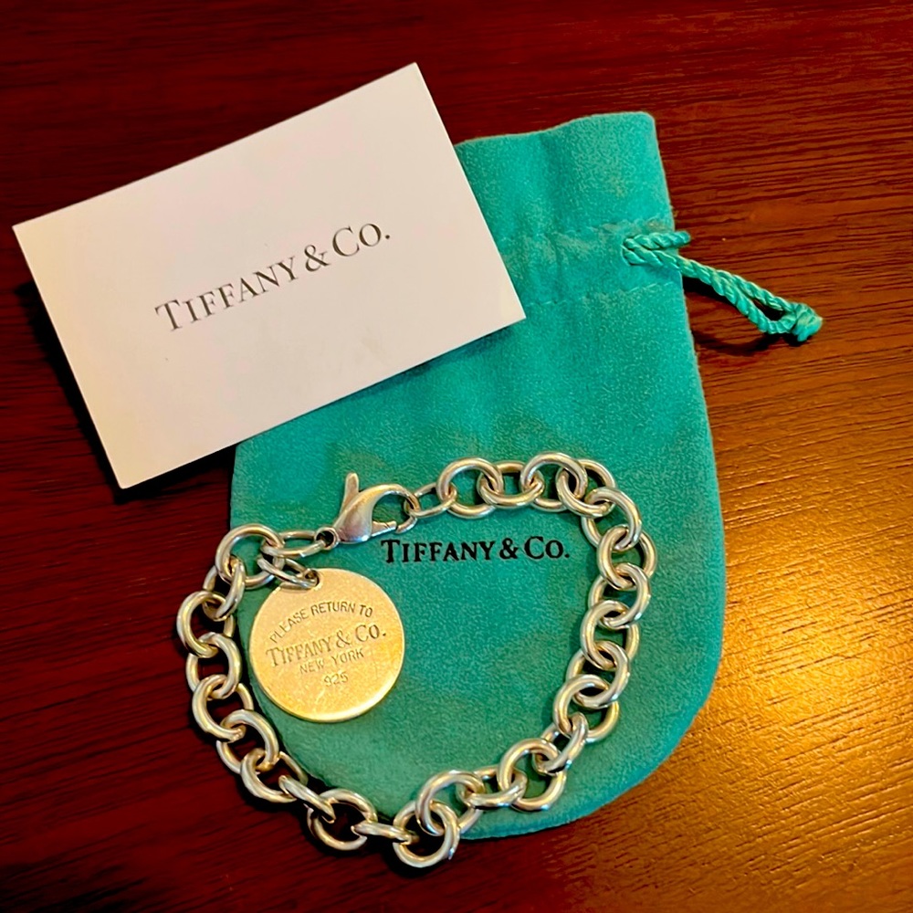 Tiffany 925 charm silver link bracelet